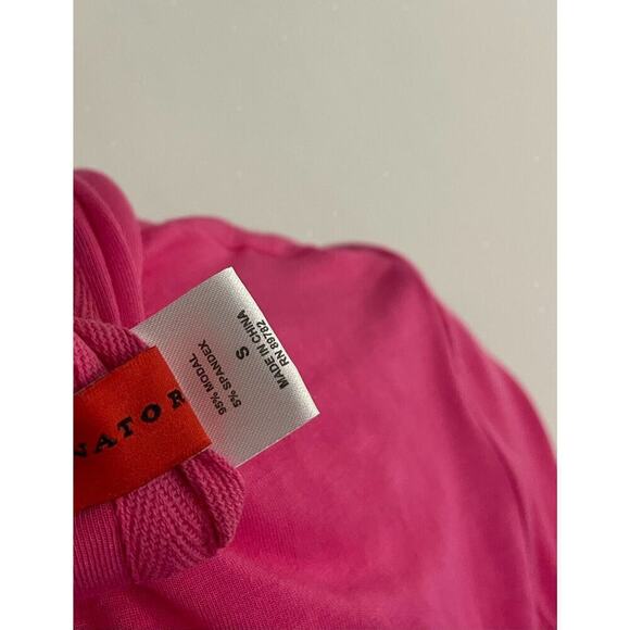 Josie Natori S Robe Pink Modal Jersey Stretch Long Sleeve Knee Length - Picture 8 of 8